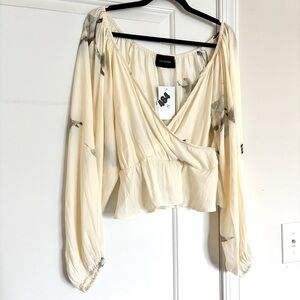 Calvin Tran Bird Surplice Blouse NWT